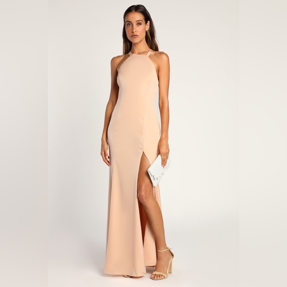 Lulus | Dresses | Champagne Satin Bridesmaid Dress | Poshmark